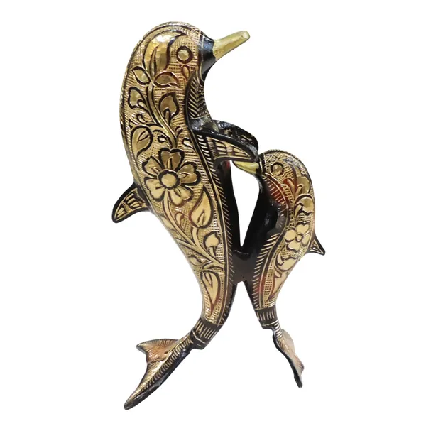 Brass_Home_Decorative_Dolphin_Showpiece_Statue_-_5x3.5x10.5_Inch_(AN174_A)