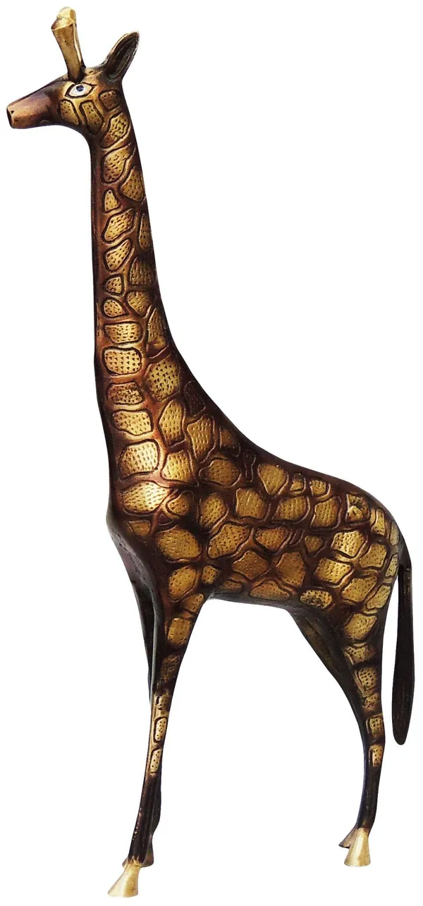 Brass_Showpiece_Standing_Giraffe_Statue_-_6.5x2.5x16.5_inch_(AN188_B)
