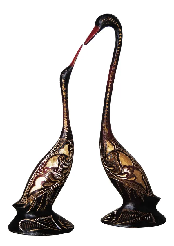 Brass_Showpiece_Duck_Pair_Statue_-_6.5x1.5x8.5_inch_(AN215_A)