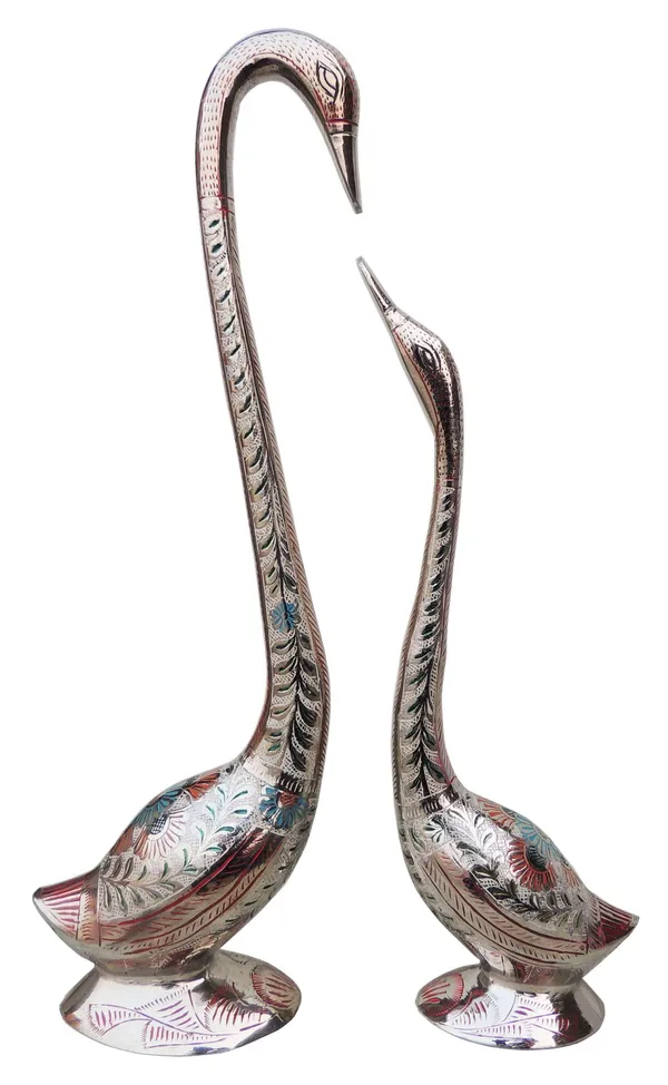 Brass_Showpiece_Duck_Pair_Statue_-_12x2.8x17.8_inch_(AN220_A)