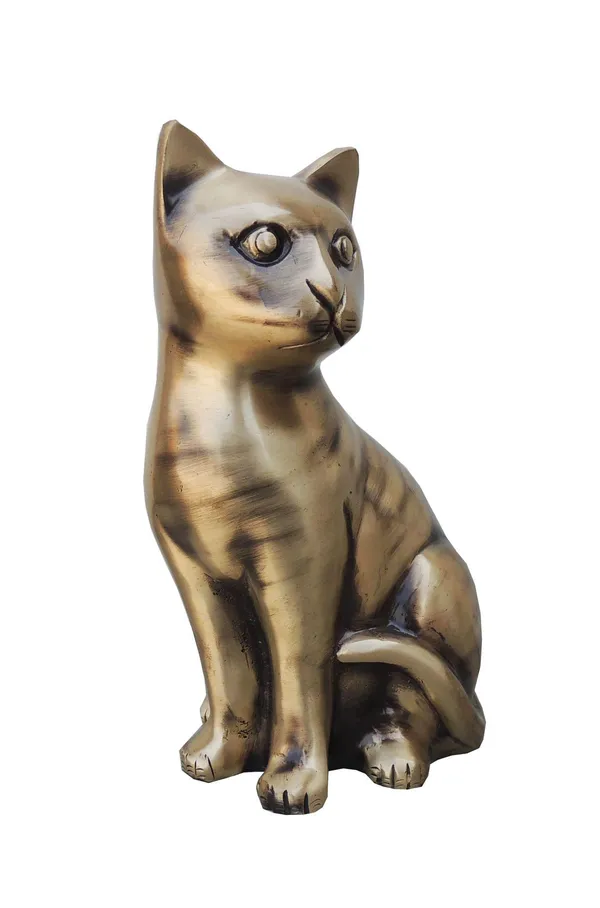 Brass_Showpiece_Cat_Statue_-_4.6x3.3x7.2_inch_(AN222_C)