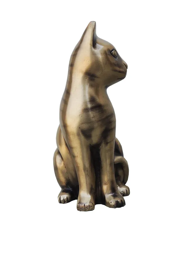 Brass_Showpiece_Cat_Statue_-_4.6x3.3x7.2_inch_(AN222_C)