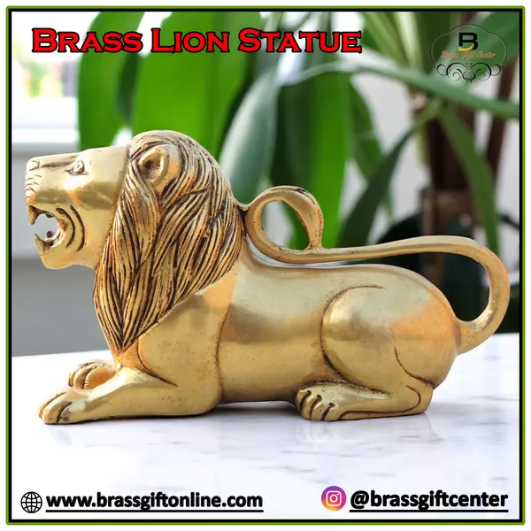 Brass_Home_Decorative_Lion_Showpiece_Statue_-_7.5x2.5x4.5_Inch_(AN264_E)