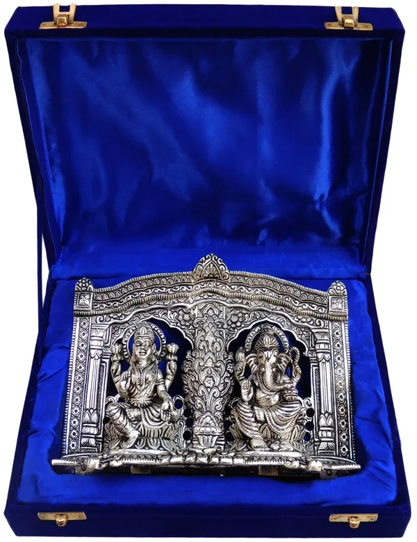 Showpiece_Aluminium_Lakshmi_Ganesh_(LG)_Darbar_-_8.5x2x6_inch_(AS027)