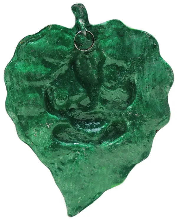 Aluminum_Showpiece_Ganesh_Patta_Green_Color_Statue_-_6.5x0.25x8.5_Inch_(AS095_B)