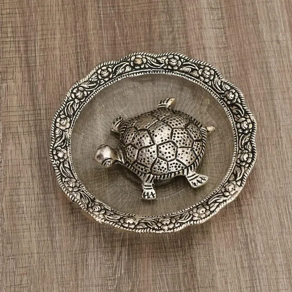 Showpiece_Tortoise_StatueWith_Glass_Plate-_5.6x5.6x1.2_inch_(AS154_S)