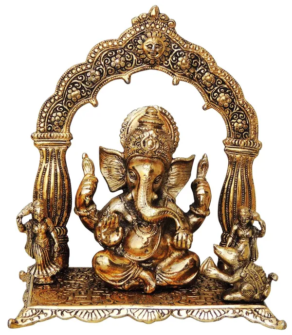Showpiece_Ganeshji_darbar_big_gold_-_8.5x5x10_inch_(AS175_G)