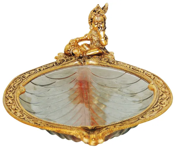 Aluminium_With_Glass_Showpiece_Laddu_Gopal_Plate_Statue_-_11x7x3.9_Inch_(AS178_G)