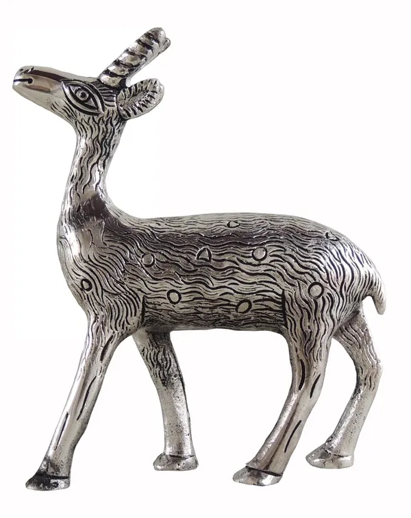 Aluminium_Showpiece_Deer_Silver_Statue_-_7x2.3x8_Inch_(AS216_S)