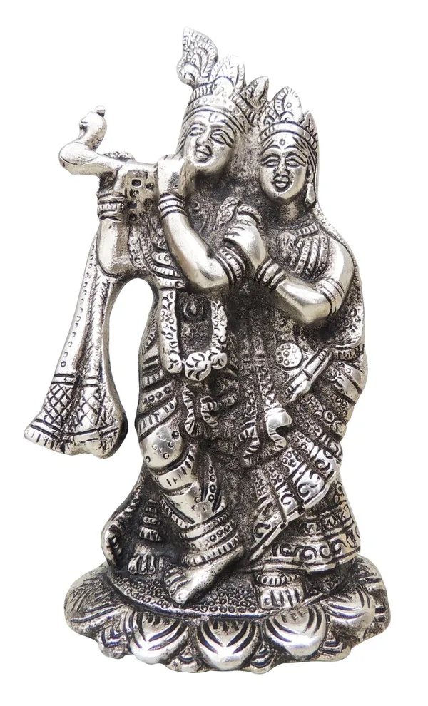 Showpiece_Radha_Krishna_Statue_Silver_Finish-_4.4x3x7.5_inch_(AS242_S)