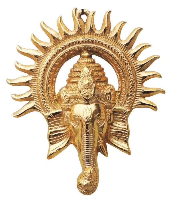 Showpiece_Ganesh_Circle_Wall_Hanging_Gold_-_8.4x1.2x9.8_inch_(AS243_G)