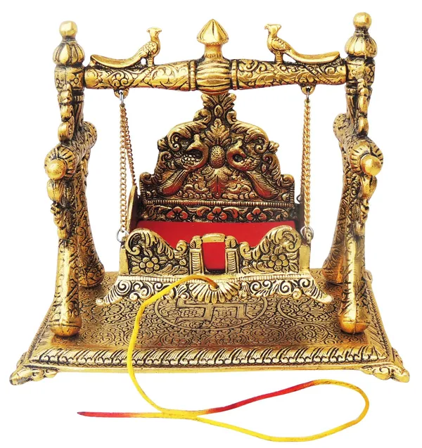 Aluminium_Showpiece_Jhula_Gold_Antique_Statue_-_9.3x6.2x8_Inch_(AS258_A)