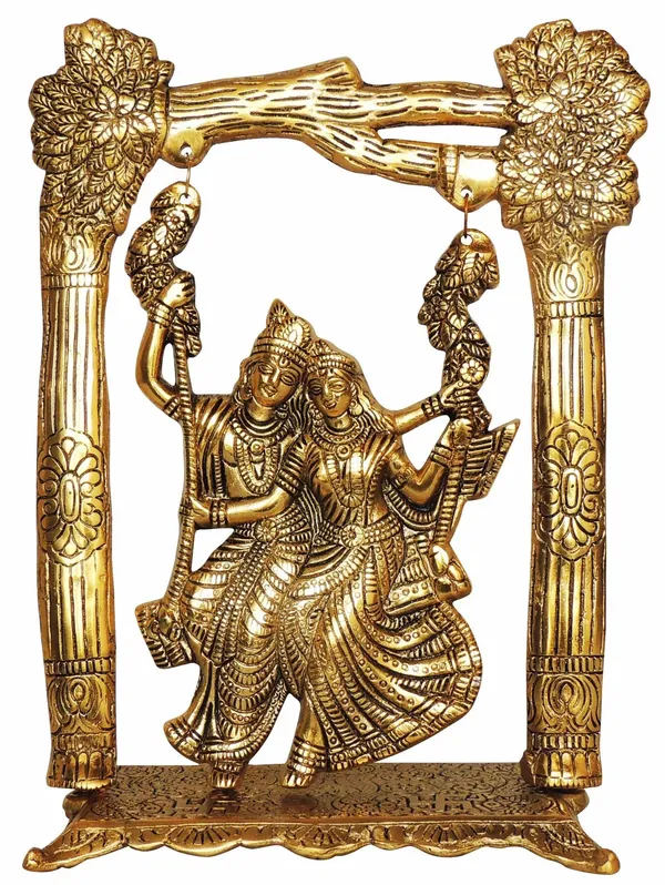 Showpiece_Radha_Krishna_Statue_With_Jhula-_9.4x4.6x12.2_inch_(AS280_G)