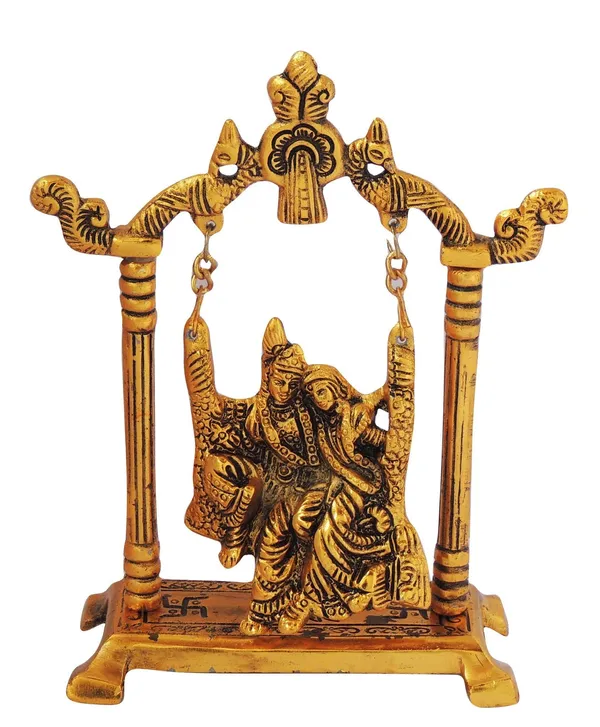Showpiece_Radha_Krishna_Statue_With_Jhula_-_5.6x2.5x7.5_inch_(AS282_G)