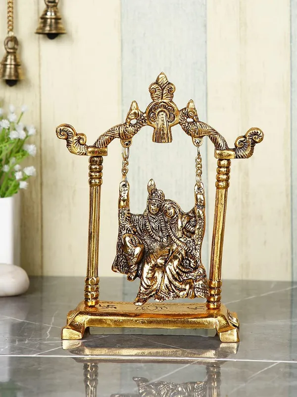 Showpiece_Radha_Krishna_Statue_With_Jhula_-_5.6x2.5x7.5_inch_(AS282_G)