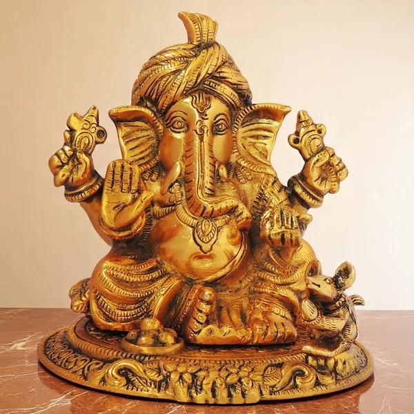 Showpiece_Pagadi_Ganesh_Big_-_7x6.5x7.5_inch_(AS294_G)