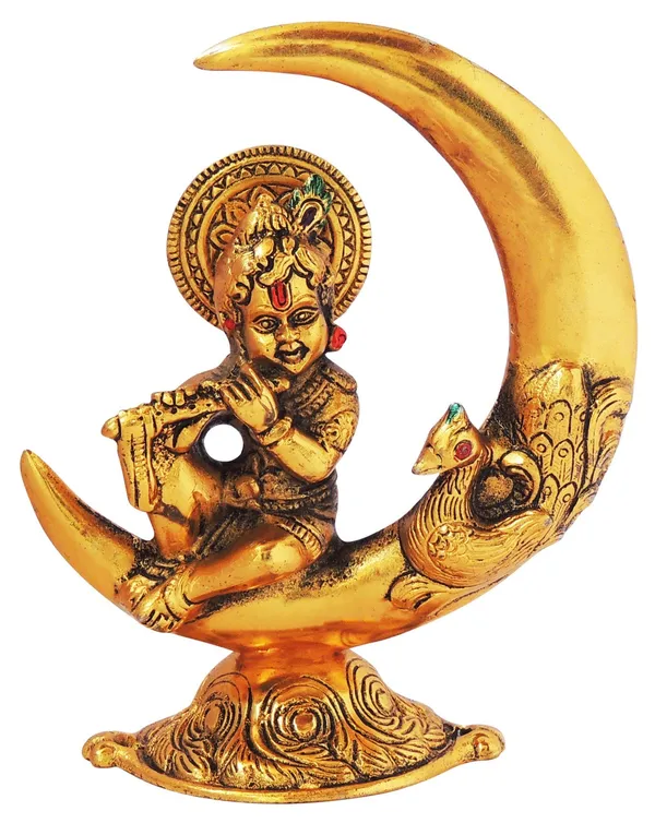 Showpiece_Krishna_On_Moon_Statue_-_5.5x3.8x6.5_inch_(AS305_G)
