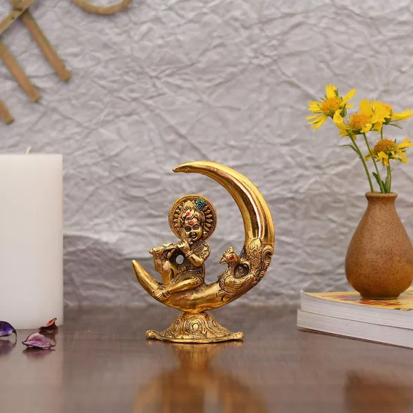Showpiece_Krishna_On_Moon_Statue_-_5.5x3.8x6.5_inch_(AS305_G)