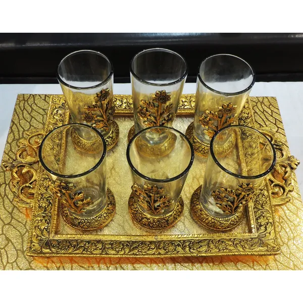 Aluminium_Decorative_6_Pieces_Glass_Set_With_Tray_(AS322_A)