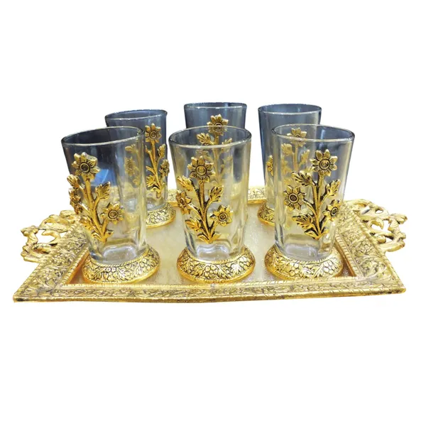 Aluminium_Decorative_6_Pieces_Glass_Set_With_Tray_(AS322_A)