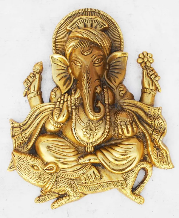 Showpiece_Chuha_Ganesh_Hanging_(319)_-_8x1x10.5_inch_(AS340_G)