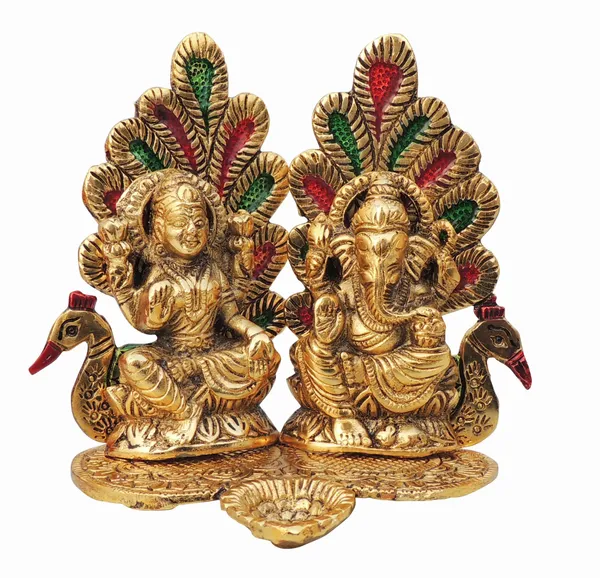 Showpiece_Aluminium_Lamxi_Ji_Sitting_On_Peacock_-_6.2x4.2x5.1_Inch_(AS367_G)