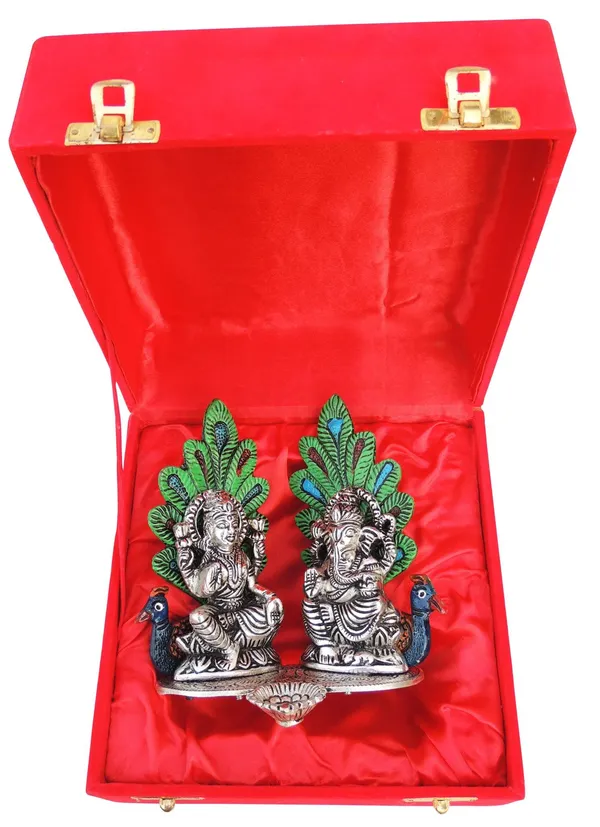 Showpiece_Aluminium_Lamxi_Ji_Sitting_On_Peacock_-_5.5x4.2x5.8_inch_(AS367_S)