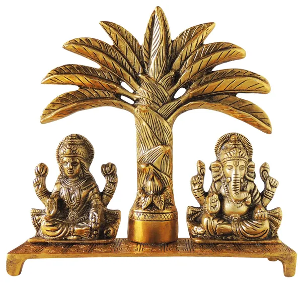 Aluminium_Showpiece_Laxmi_Ganesh_With_Tree_Statue_-_10x2.5x10_Inch_(AS399_G)