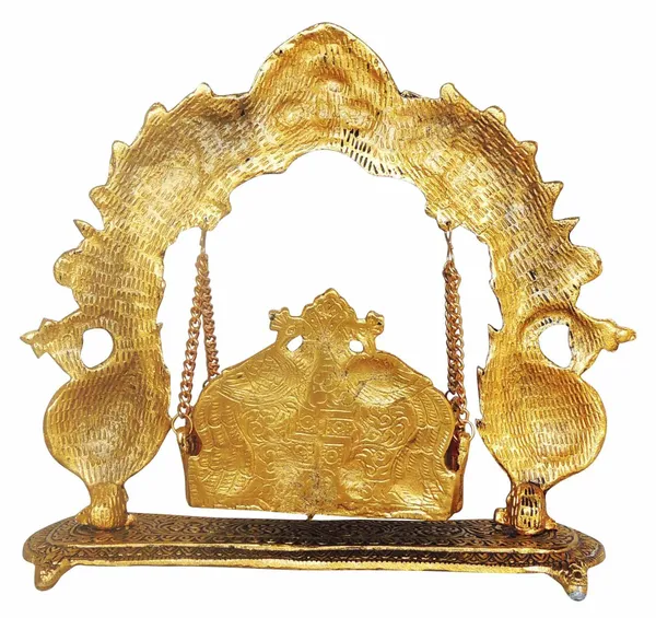 Aluminium_Showpiece_Double_Peacock_Jhula_Statue_-_11.5x4x10.2_Inch_(AS455_G)