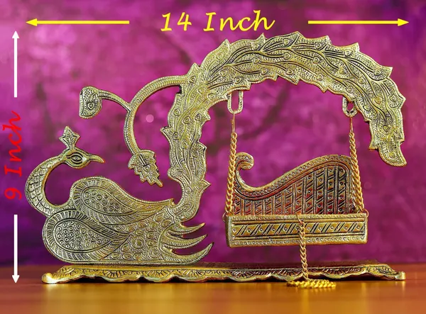 Aluminium_Showpiece_Duck_Peacock_Jhula_Statue_-_14x4.5x9_Inch_(AS457_G)