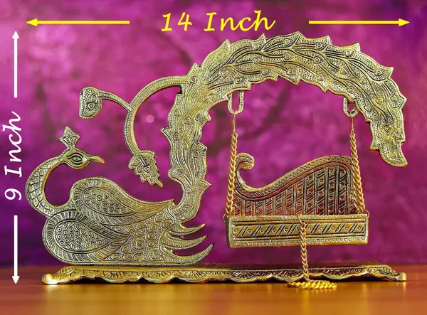 Aluminium_Showpiece_Duck_Peacock_Jhula_Statue_-_14x4.5x9_Inch_(AS457_G)