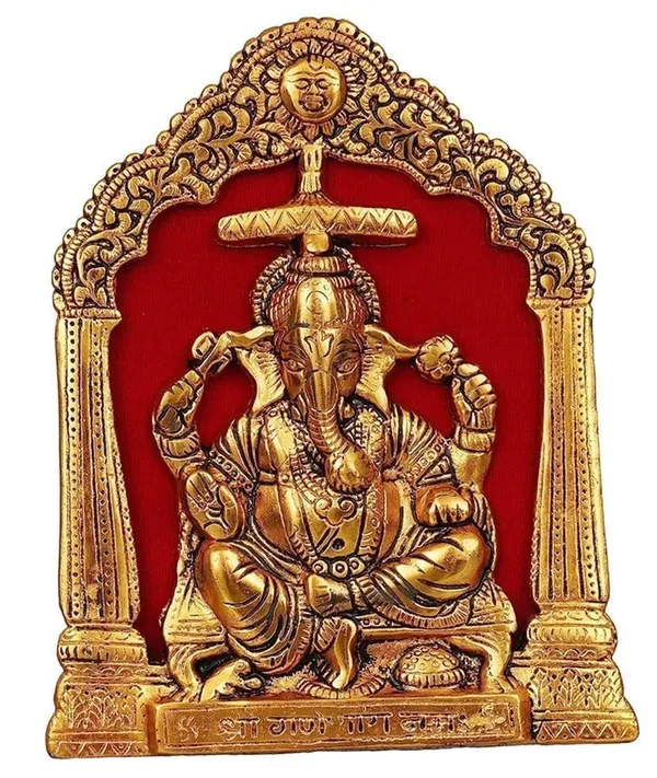 Aluminium_Showpiece_Ganesh_Ji_Statue_-_6.6x0.5x8.5_Inch_(AS464_G)