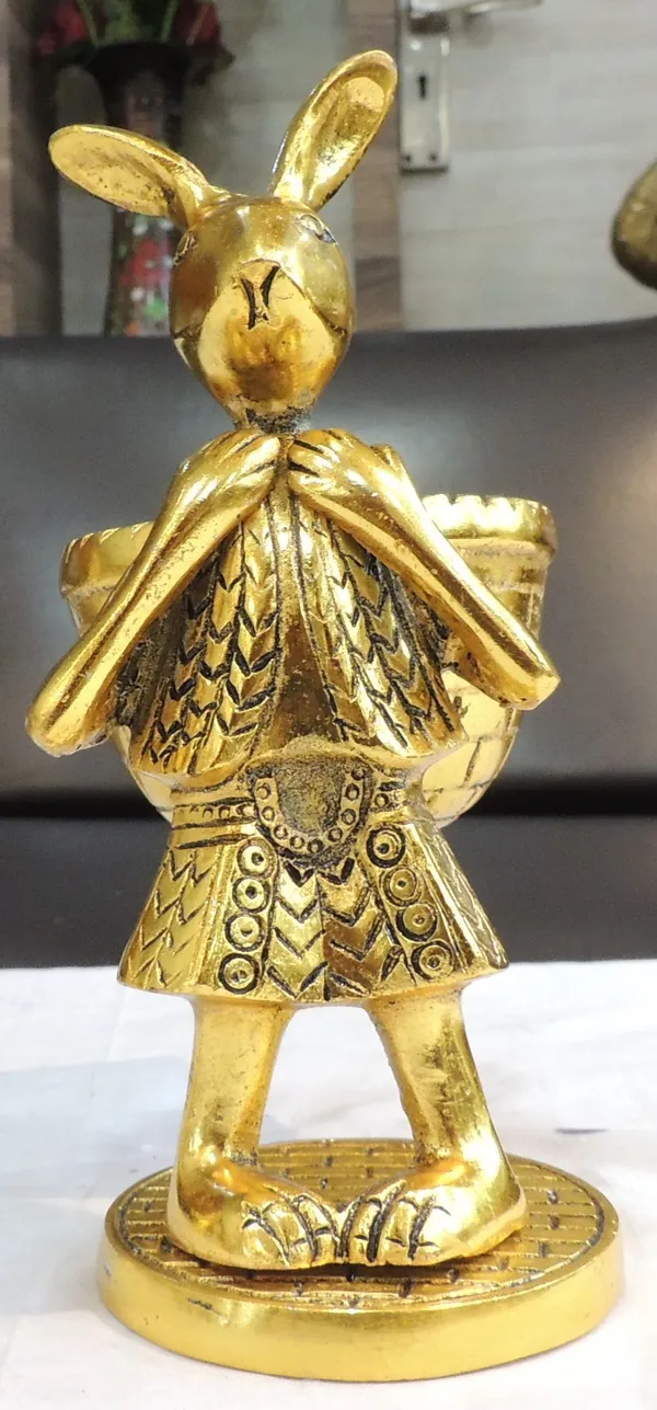 Aluminium_Showpiece_Rabbit_Basket_-_5x3.5x8_Inch_(AS494_G)