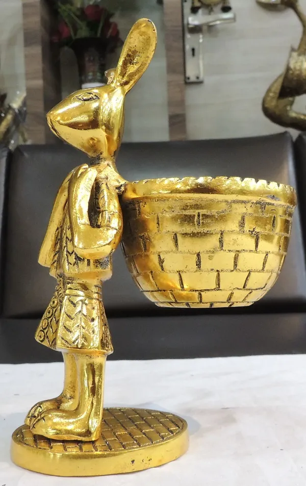 Aluminium_Showpiece_Rabbit_Basket_-_5x3.5x8_Inch_(AS494_G)