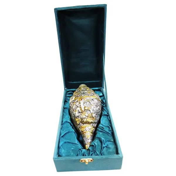Aluminium_Showpiece_Shank_Ganesh_Statue_-_9x4x4_Inch_(AS536_T)
