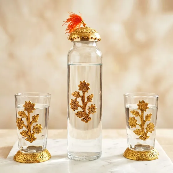 Aluminium_Decorative_2_Pieces_Glass_Set_With_Bottle_(AS537_D)