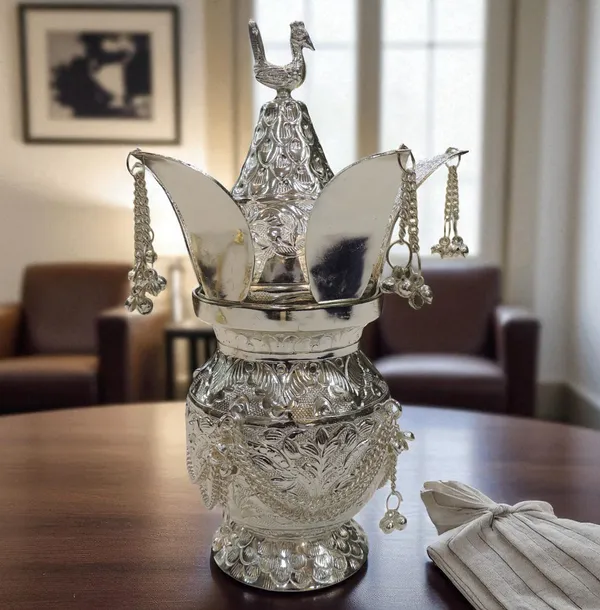 Brass_Decorative_Silver_Kalash_-_6.2x6.2x10_Inch_(AT070_C)