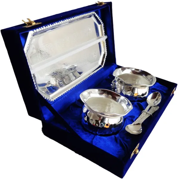 Brass_Silver_Plated_2_Bowl_Set_With_Plate_Packed_In_Velvet_Box_(B014)
