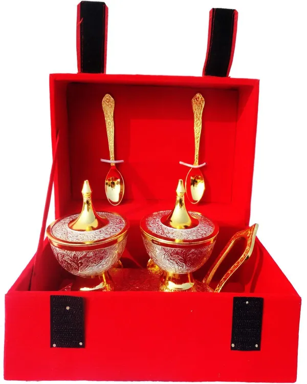 Brass_Trolley_2_tone_with_spoon_(MN_(MN_22)_-9x4x4.5_Inches_(B138)