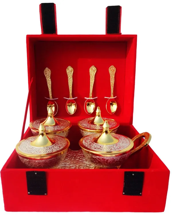 Brass_Trolley_4_wali_2_tone_with_Spoon_(MN_24)_-9x6.5x4.5_Inches_(B140)