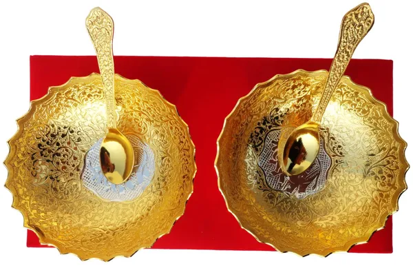 Decorative_Brass_2.Bowl_Set_With_Velvet_Box_-_4.5x4.5x1.5_Inch_(B148)