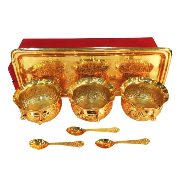 Brass_Decorative_3_Pieces_Bowl_Set_With_Tray_Packed_in_Velvet_Box_(B292_G)
