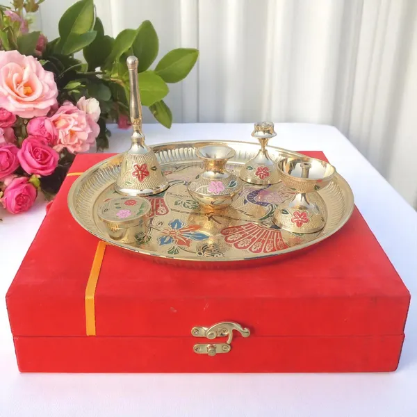 Brass_Puja_Thali_Set_With_Valvet_Box_(B297_C)