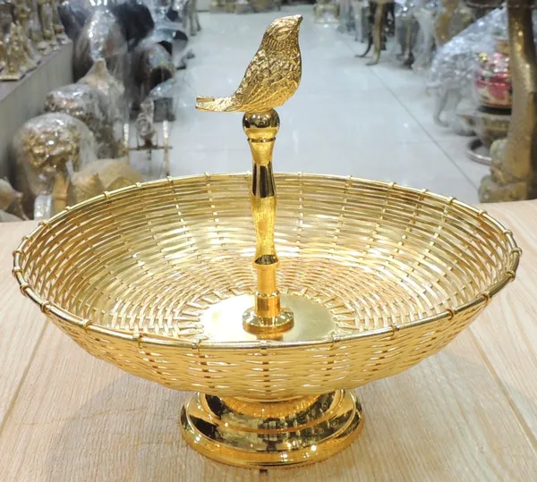 Brass_Showpiece_Wire_Netting_Bowl_Diwali_Gifting_Item_-_8.5x8.5x7_Inch_(B313_A)