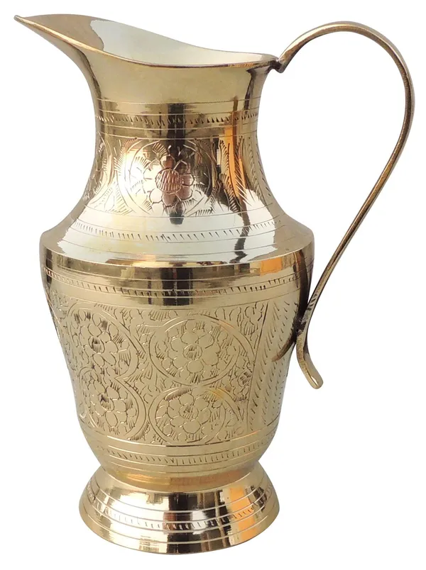 Brass_Drinking_Water_Jug,_Pitcher_1_Liter_-_6.5x4.5x8.5_Inch_(BC167_C)