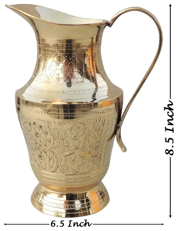 Brass_Drinking_Water_Jug,_Pitcher_1_Liter_-_6.5x4.5x8.5_Inch_(BC167_C)