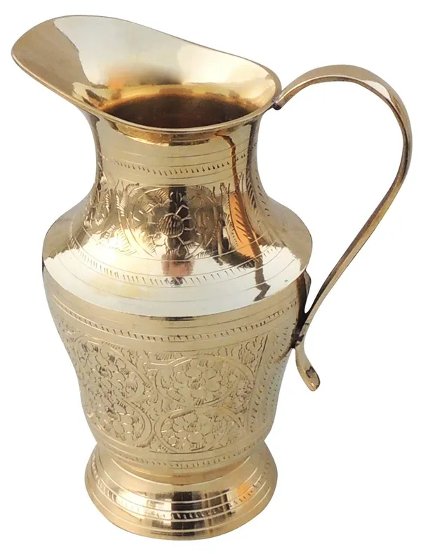 Brass_Drinking_Water_Jug,_Pitcher_1_Liter_-_6.5x4.5x8.5_Inch_(BC167_C)