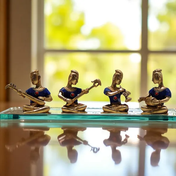 Brass_Showpiece_Musical_Set_Small_Statue_-_1.5x2.4x4_inch_(BS082)