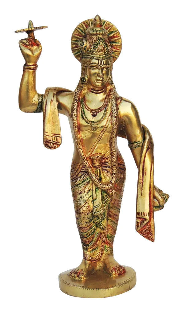 Brass_Krishna_With_Chakra_Idol-6.2x3.2x11.1_(BS1017_A)