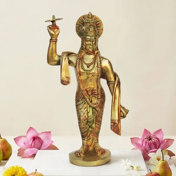 Brass_Krishna_With_Chakra_Idol-6.2x3.2x11.1_(BS1017_A)